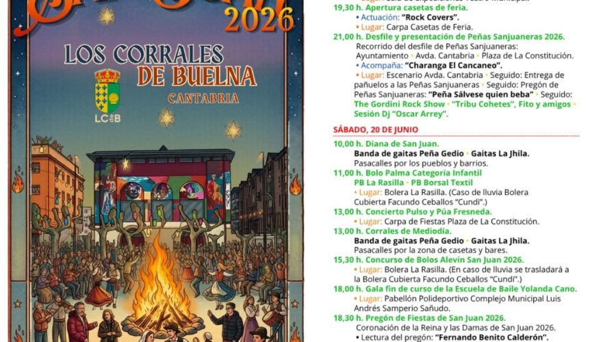 Fiestas de San Juan 2026 en Los Corrales de Buelna, Cantabria