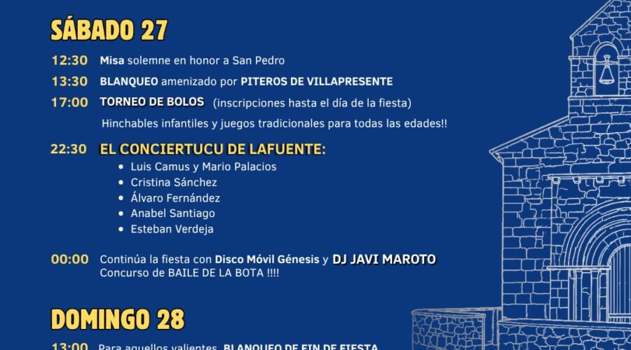 Fiestas de San Pedro 2026 en Lafuente, Lamasón