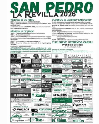 Fiestas de San Pedro de La Revilla 2026