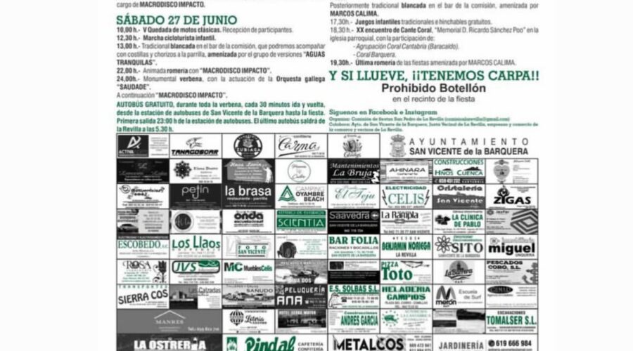 Fiestas de San Pedro de La Revilla 2026