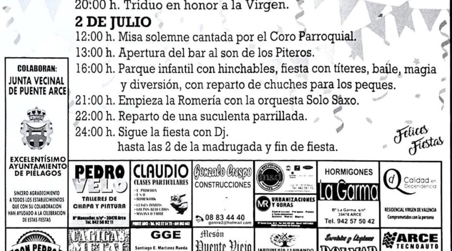 Grandes Fiestas Puente Arce 2026: Programa de Actos y Concierto