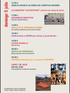 Fiestas del Socorro 2026 en Sarón: Vaquillas, Orquestas y Autos Locos