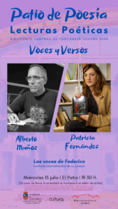 Patio de Poesía 2026: Alberto Muñoz y Patricia Fernández