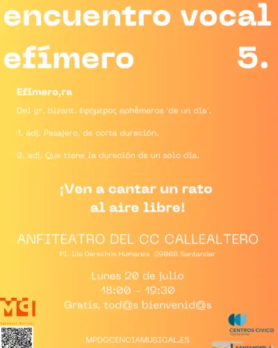 Encuentro vocal efímero 5 en Santander, Semana Grande 2026