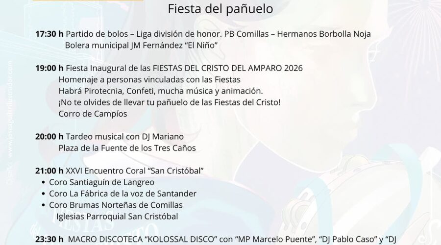 Fiestas del Santo Cristo del Amparo 2026 en Comillas