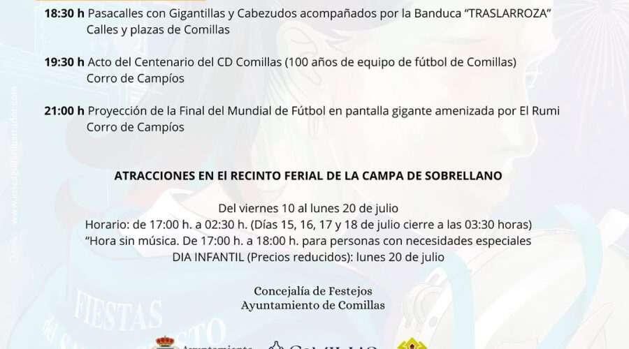 Fiestas del Santo Cristo del Amparo 2026 en Comillas