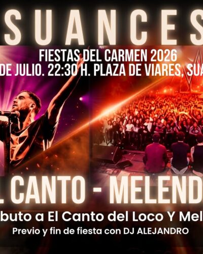 Tributos a El Canto del Loco y Melendi en Plaza de Viares