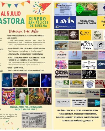 Fiestas Divina Pastora 2026 en San Felices de Buelna