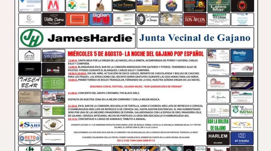 Fiestas Virgen de las Nieves Gajano 2026: Conciertos y Programación