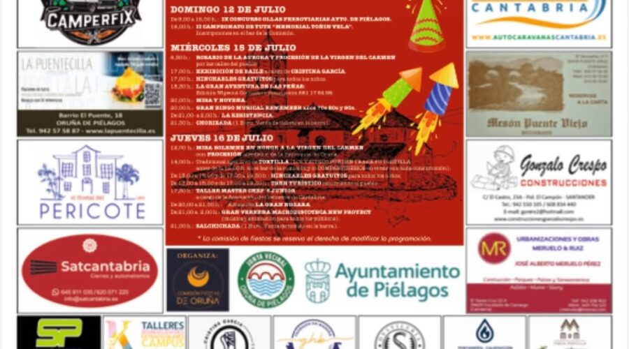 Fiestas del Carmen Oruña 2026 en Piélagos, Cantabria