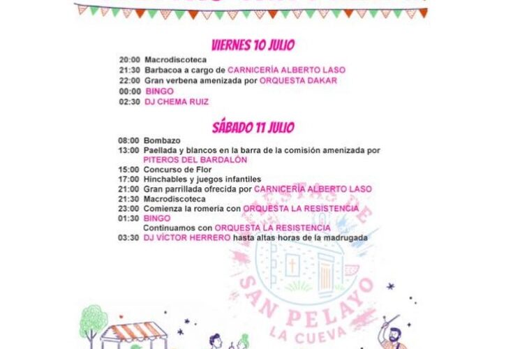 Fiestas San Pelayo 2026 en La Cueva, San Pelayo