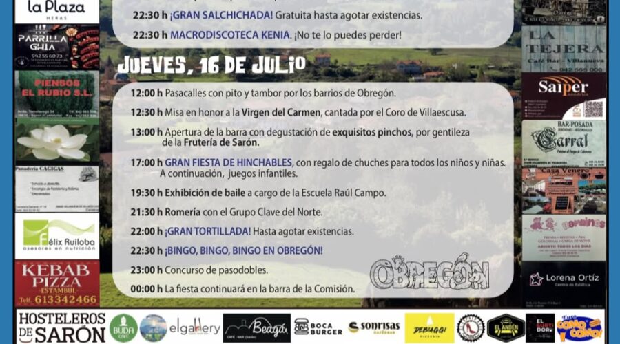 Fiestas del Carmen 2026 en Obregón