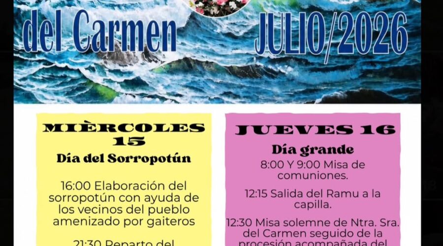 Fiestas de Nuestra Señora del Carmen en Bustio 2026