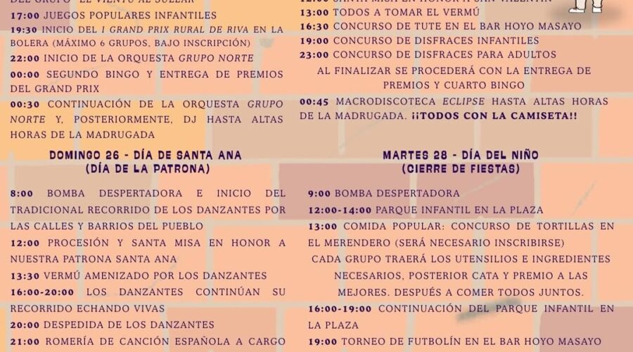 Fiestas de Riva 2026 en Riva