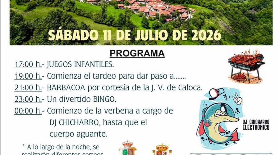 Fiesta en Caloca con DJ Chicharro y verbena en Pesaguero