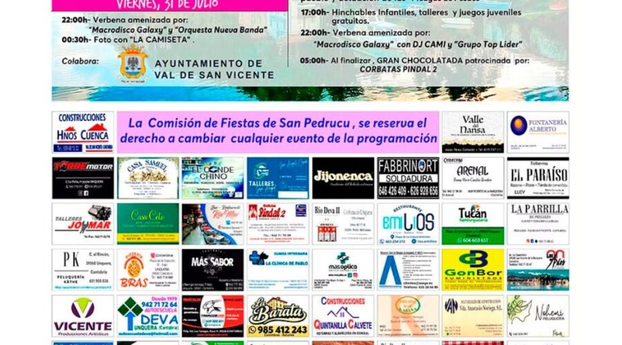 Fiestas de San Pedrucu en Pesués 2026