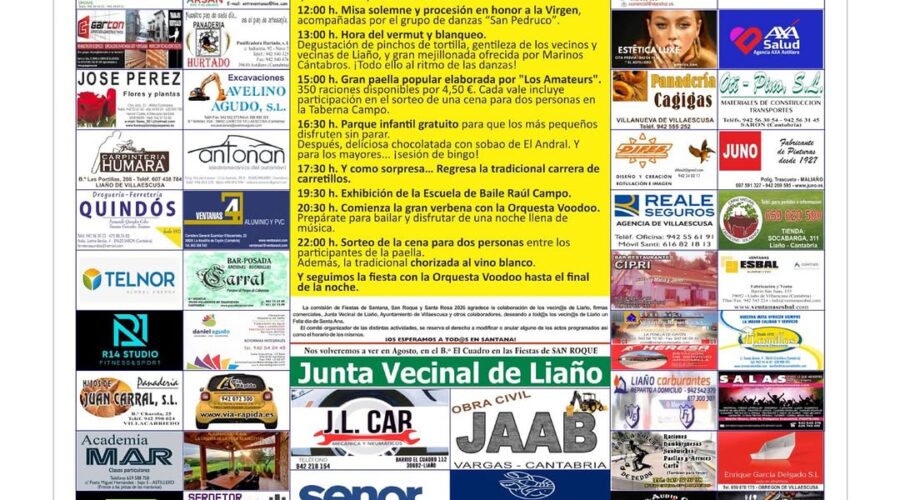 Fiestas de Santa Ana en Liaño, Villaescusa 2026