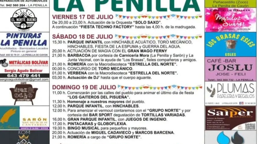Fiestas de La Magdalena 2026 en La Penilla de Cayón