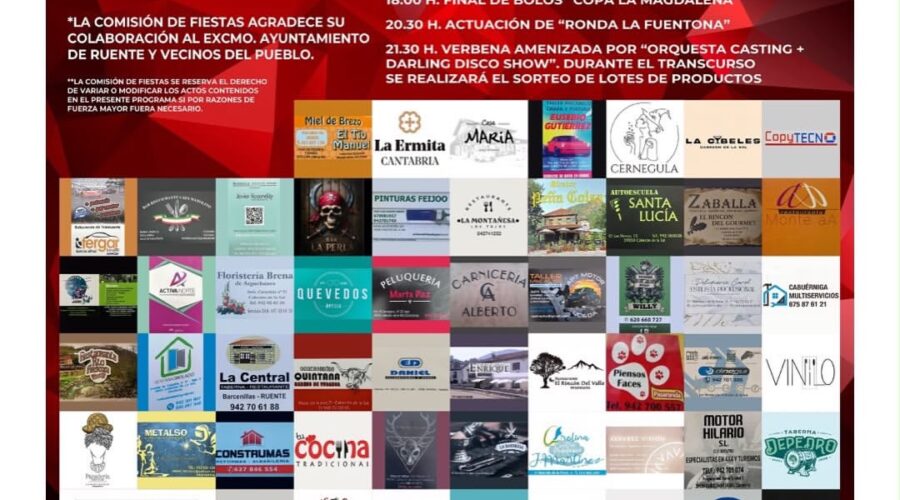Grandes Fiestas de Santa María Magdalena en Ruente 2026