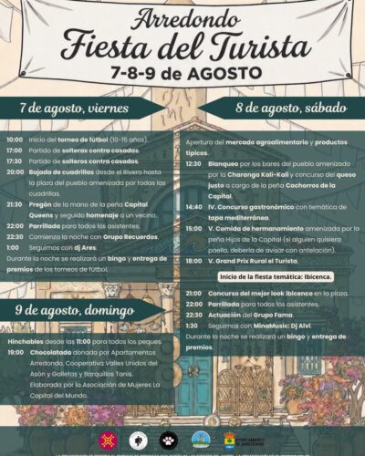 Fiesta del Turista en Arredondo, 7 al 9 de agosto 2026