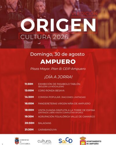 VI Edición ORIGEN Cultura 2026 en Ampuero, Plaza Mayor
