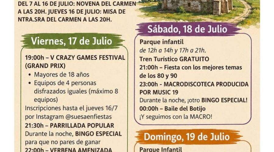 Fiestas de El Carmen en Suesa 2026