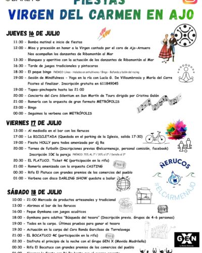 Fiestas Virgen del Carmen en Ajo, Bareyo 2026