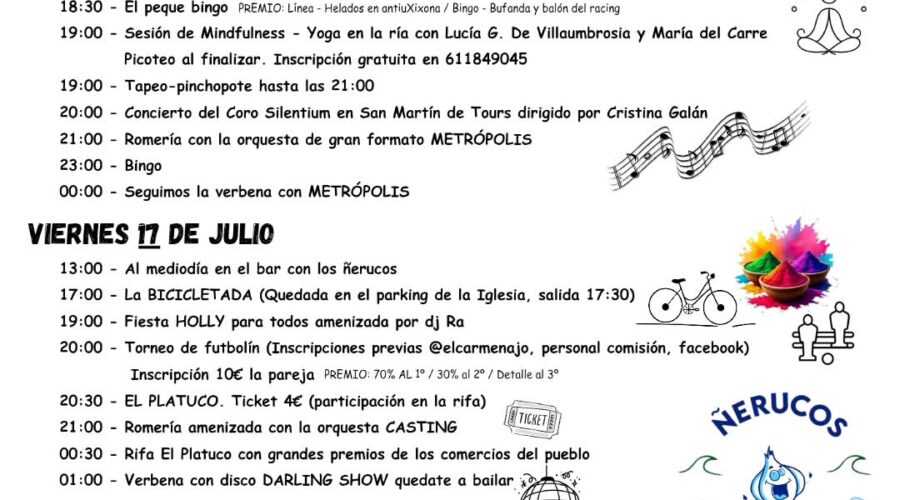 Fiestas Virgen del Carmen en Ajo, Bareyo 2026
