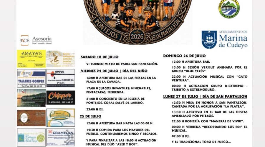 Fiestas de San Pantaleón en Pontejos 2026