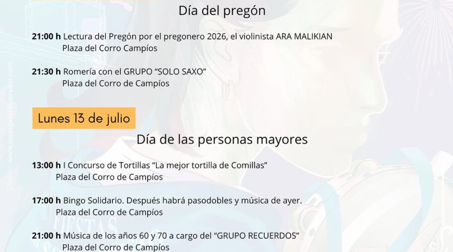 Fiestas del Santo Cristo del Amparo 2026 en Comillas