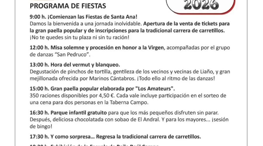 Fiestas de Santa Ana en Liaño, Villaescusa