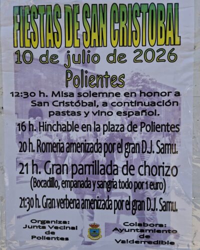 Fiestas de San Cristóbal en Polientes, Valderredible 2026