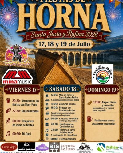 Fiestas de Horna de Ebro: Santa Justa y Rufina 2026