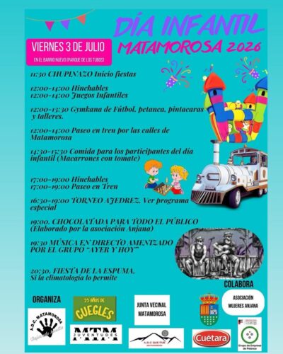 Fiestas Matamorosa 2026: Día Infantil, Torneo Ajedrez y Mercado