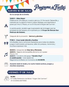 Fiestas Virgen del Carmen y Santiago Apóstol en Orejo 2026