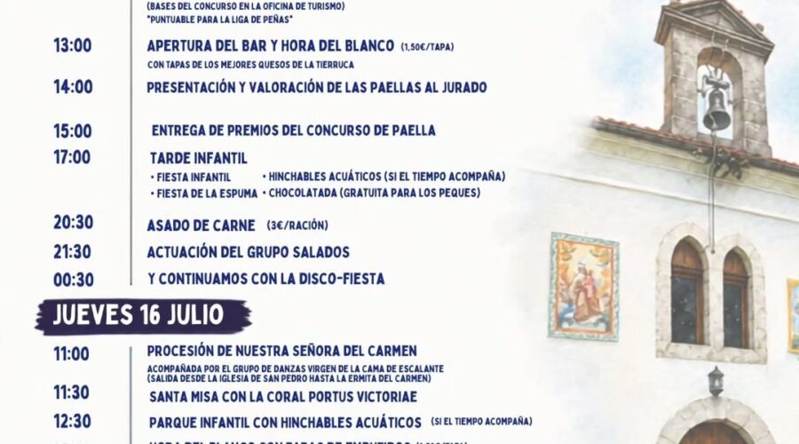 Fiestas de Nuestra Señora del Carmen Noja 2026