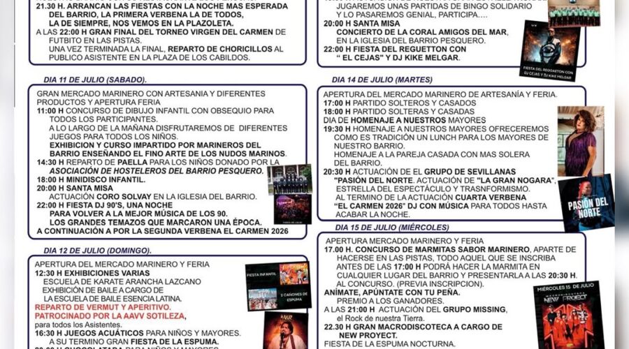 Fiestas del Carmen 2026 en el Barrio Pesquero de Santander