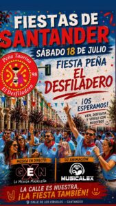 Fiesta Peña El Desfiladero en Santander con Gen La Movida