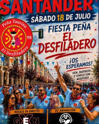 Fiesta Peña El Desfiladero en Santander con Gen La Movida