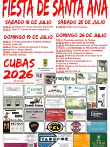 Fiestas de Santa Ana 2026 en Cubas