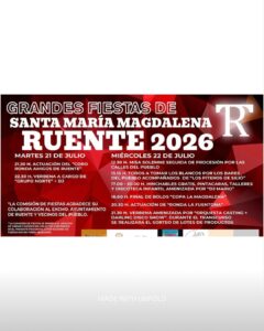 Grandes Fiestas de Santa María Magdalena en Ruente 2026