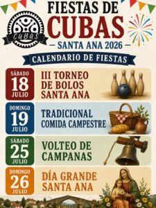 Fiestas de Santa Ana 2026 en Cubas, Sevilla