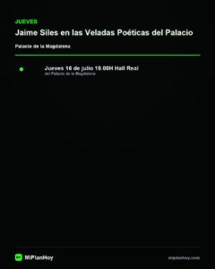 Jaime Siles en las Veladas Poéticas del Palacio de la Magdalena