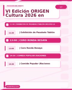 VI Edición ORIGEN Cultura 2026 en Ampuero, Plaza Mayor