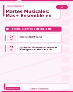 Martes Musicales: Mas+ Ensemble en el Claustro de la Catedral