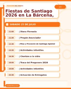 Fiestas de Santiago 2026 en La Bárcena, Ampuero