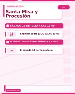 Santa Misa y Procesión en Honor a Santa María Magdalena en Cabanzón