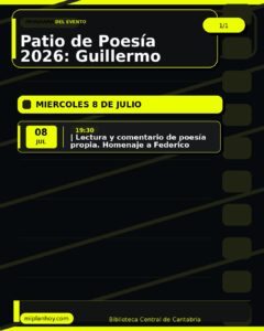 Patio de Poesía 2026: Guillermo Balbona y Javier Fernández Rubio