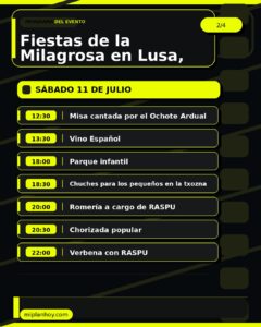 Fiestas de la Milagrosa en Lusa, Castro Urdiales 2026