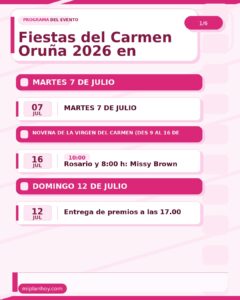 Fiestas del Carmen Oruña 2026 en Piélagos, Cantabria